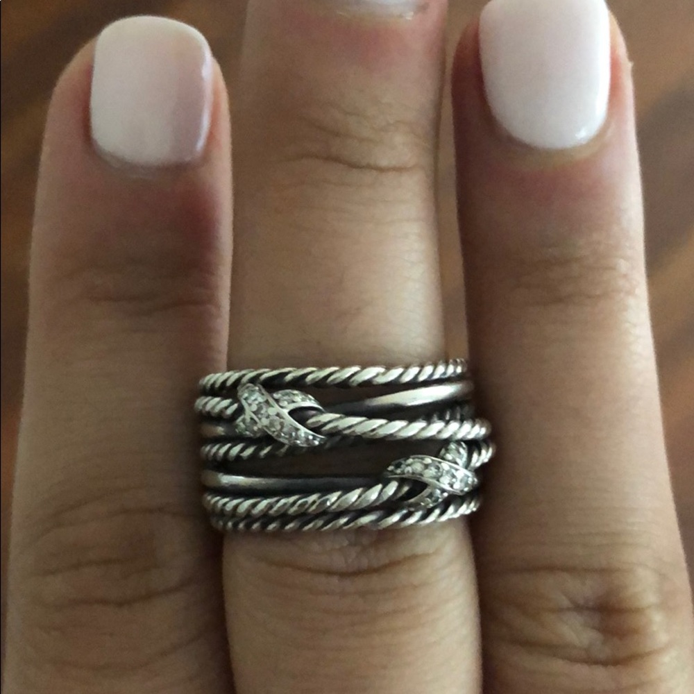 SOLD David Yurman double X cable diamond ring